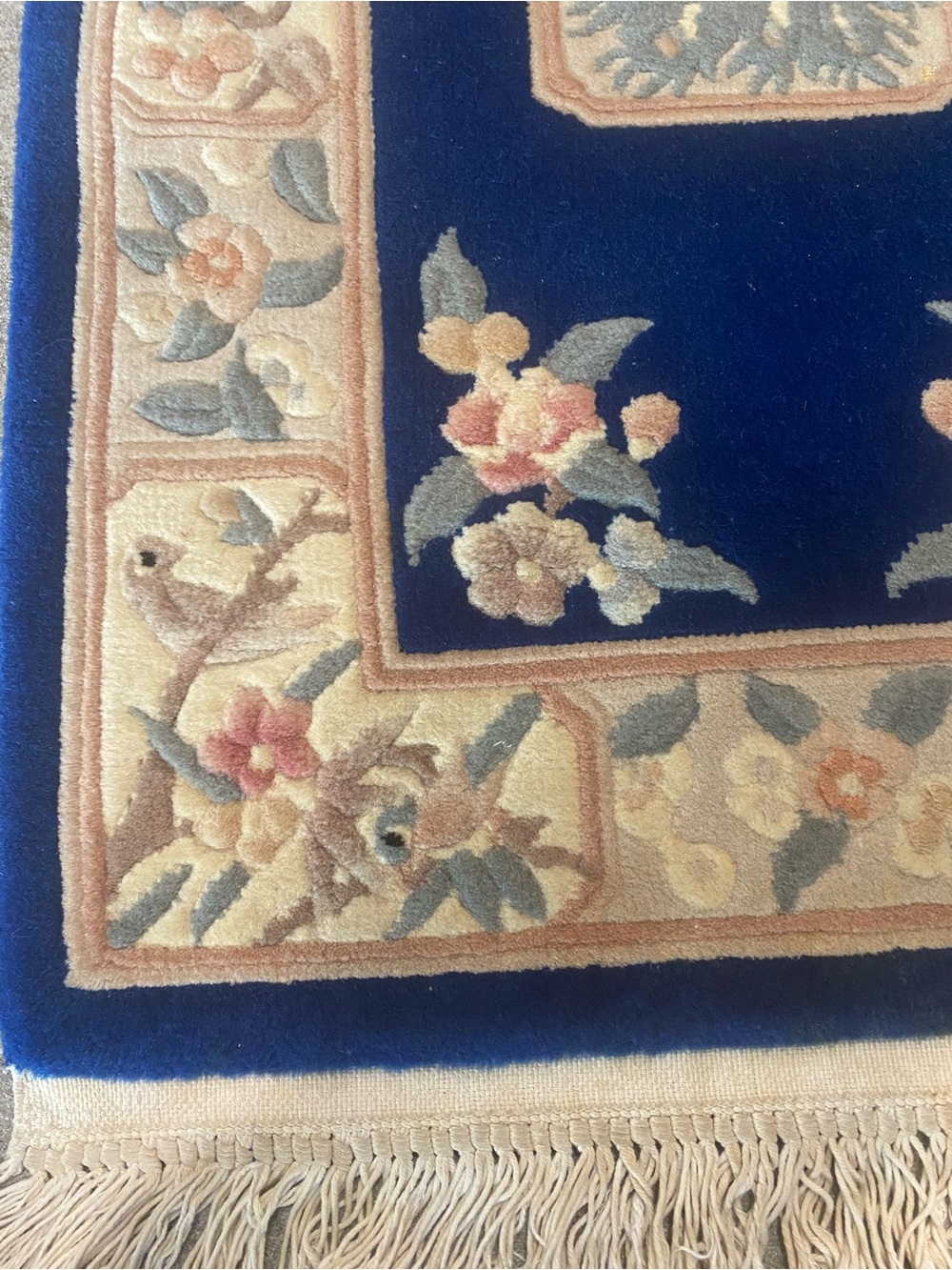 Hand-Knotted Chinese Wool Rug 3x2 - Picture 3 of 6